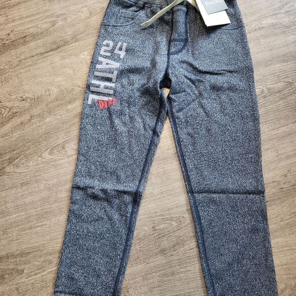 Rococo Mixed French Terry Joggers-NAVY-5 - Picture 2 of 5